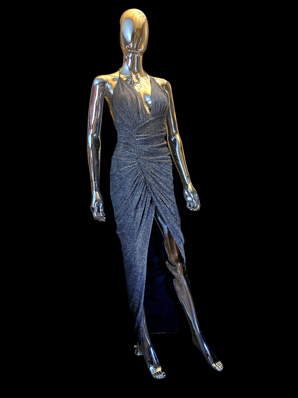 Alexandre Vauthier robe longue argentée T38 neuve - L.F Lusso