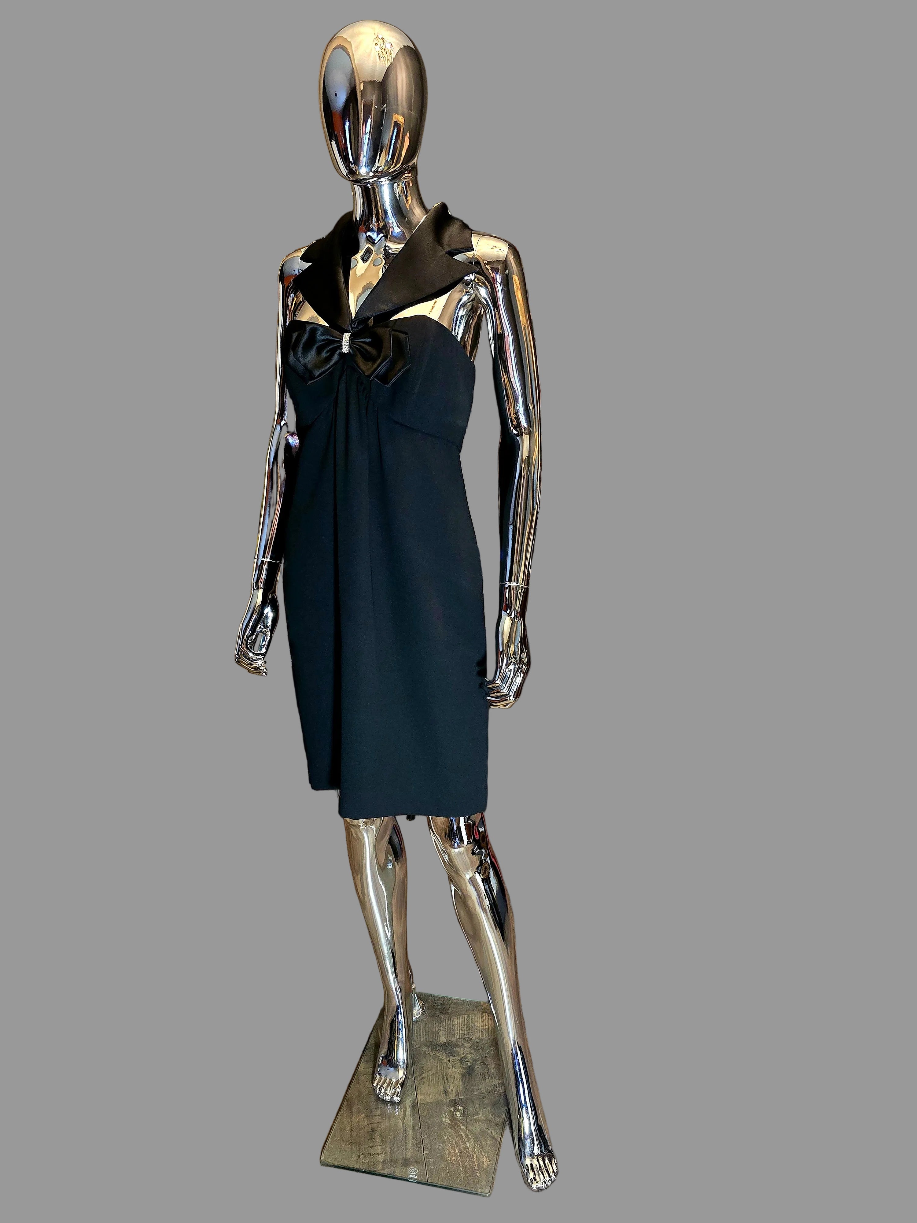 Azzaro Studio Robe de Soirée Noire Plissée T40