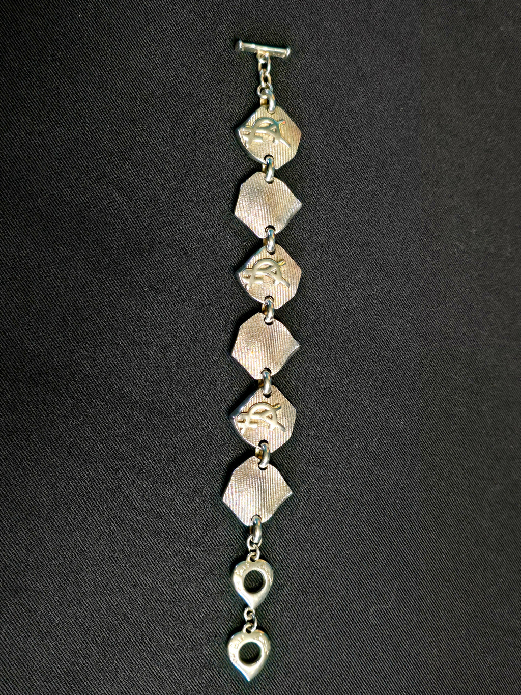 YSL bracelet métal argenté