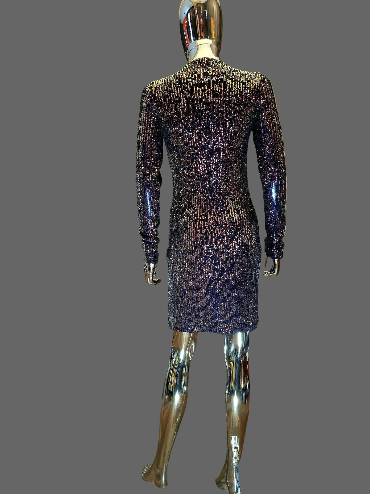 Azzaro Robe de Soirée Sequins Multicolores T38 – Neuve