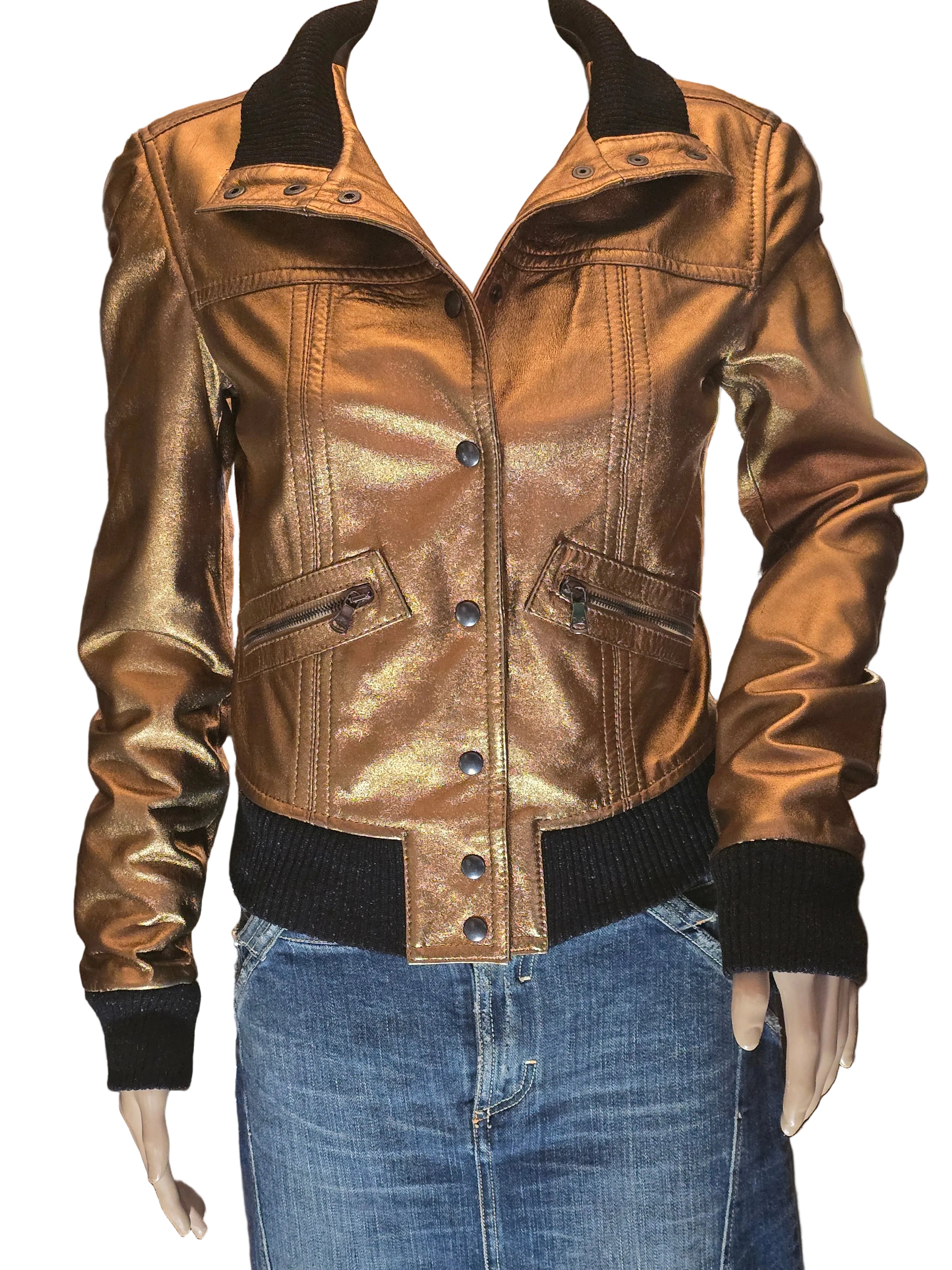 Dolce & Gabanna blouson cuir doré