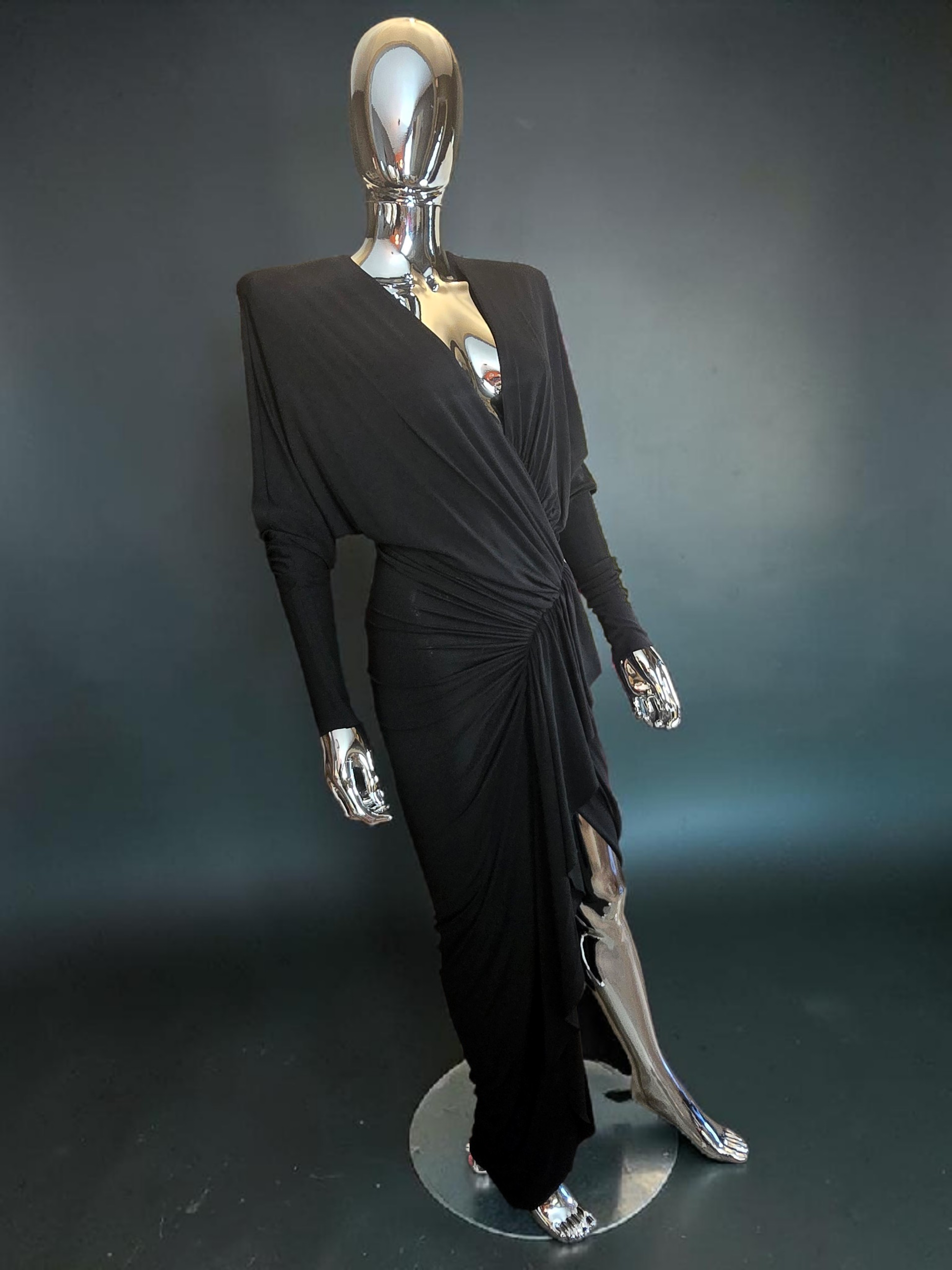 Robe drapée noire asymétrique Alexandre Vauthier - L.F Lusso
