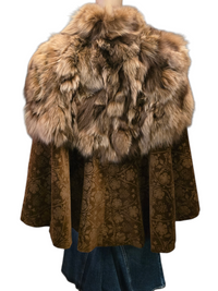Anna Maria – Cape Asymétrique Velours & Col Renard – Taille M/L