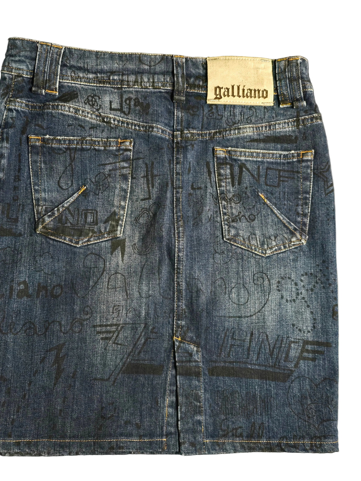 John Galliano Jupe Denim Graffitis T40