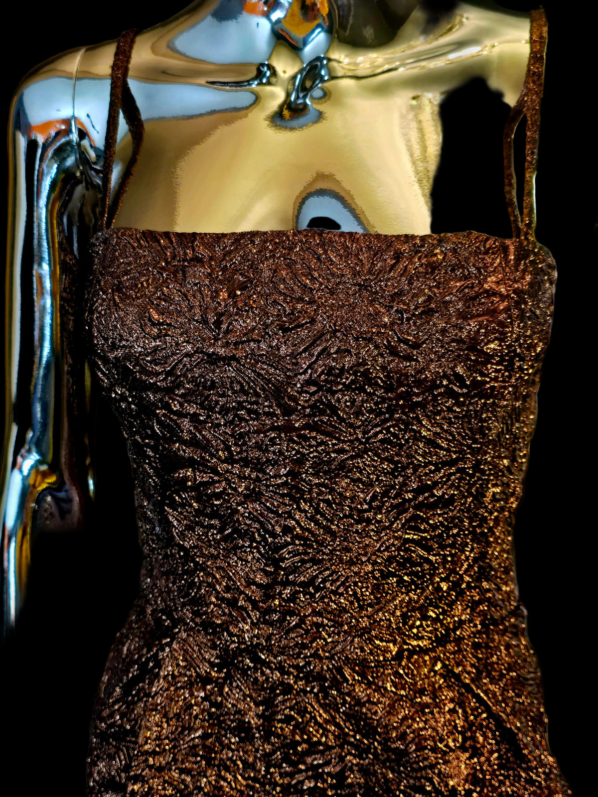 Alexandre Vauthier — Robe Courte Prototype Défilé Lurex Bronze T36