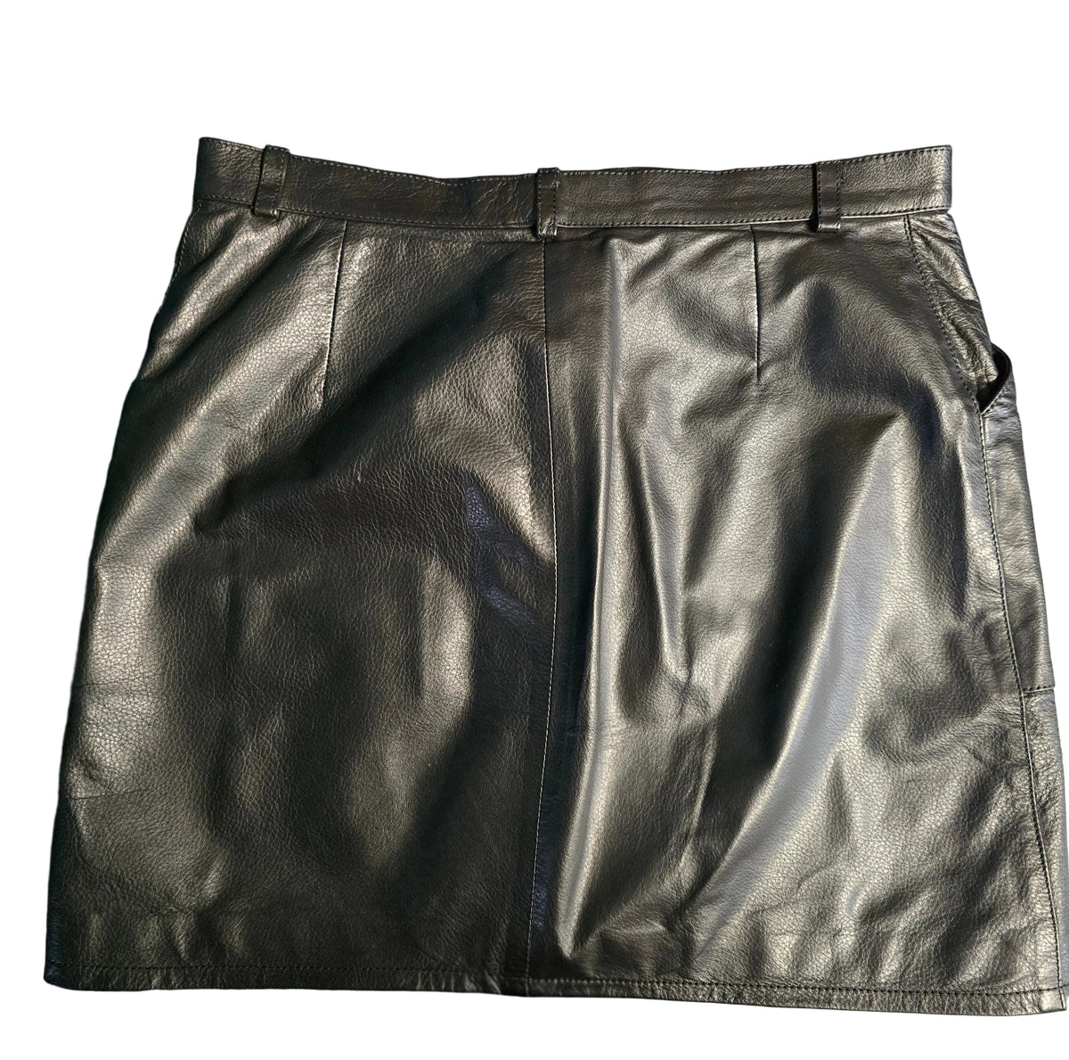 Versace Jeans Couture Jupe Cuir Noir Bouton Versace T38