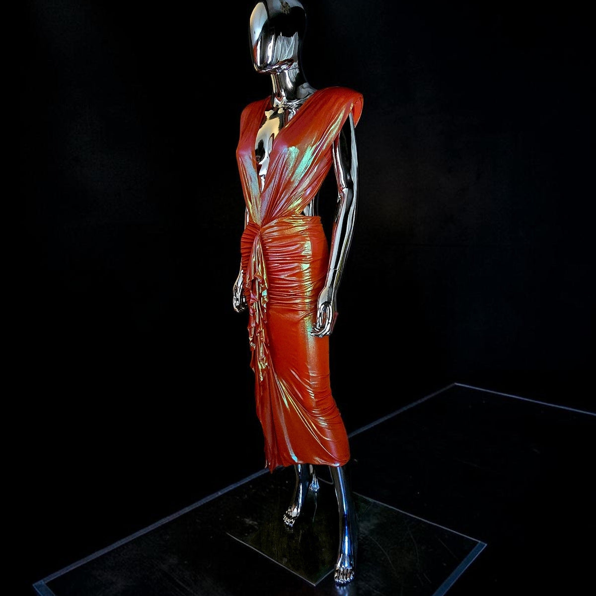 Alexandre Vauthier robe drapée prés du corp orange T36 neuve - L.F Lusso