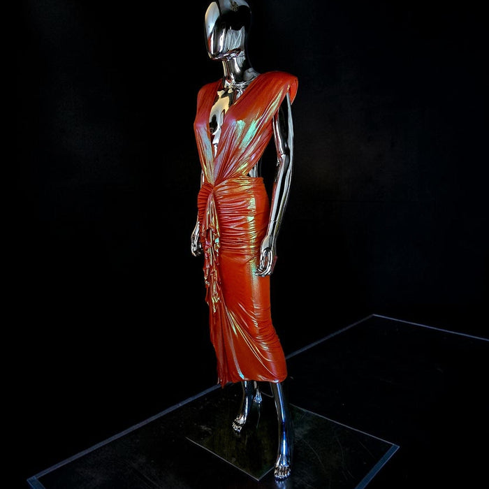 Alexandre Vauthier robe drapée prés du corp orange T36 neuve - L.F Lusso