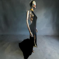 Alexandre Vauthier robe longue noire dos nu bijoux coup or - L.F Lusso