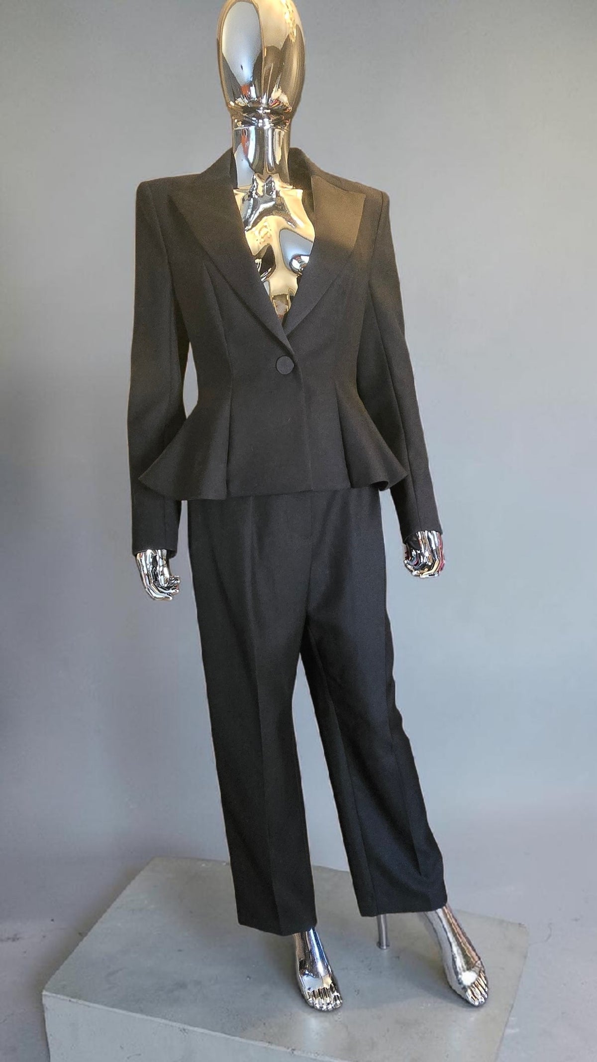 ensemble pantalon veste noir T38 neuf - L.F Lusso