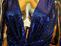 Alexandre Vauthier — Mini Robe Disco Sequins Bleu Électrique T38