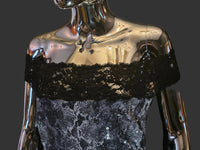 Loris Azzaro Robe Longue Sequins Reptile Dentelle Années 80 T40-42