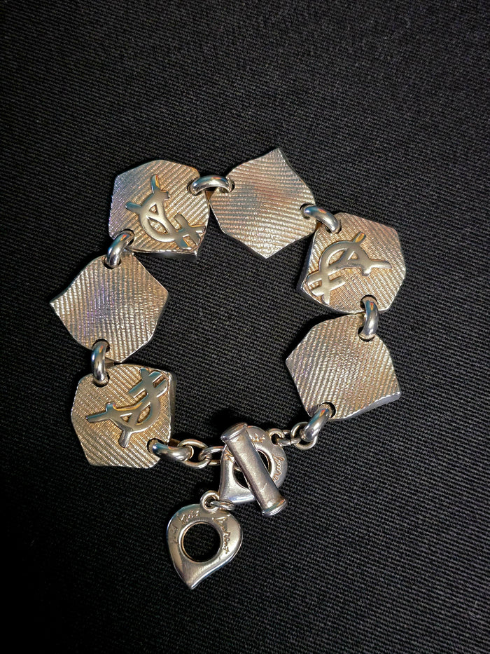 Yves Saint Laurent silver metal bracelet vintage -L.F Lusso