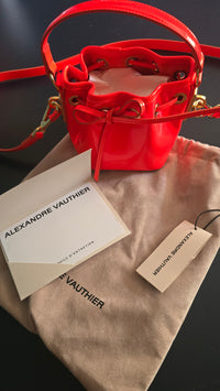 sac sceau orange en cuir neuf - L.F Lusso