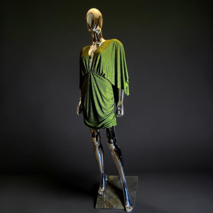 robe courte verte incrustée de cristaux Alexandre Vauthier - L.F Lusso