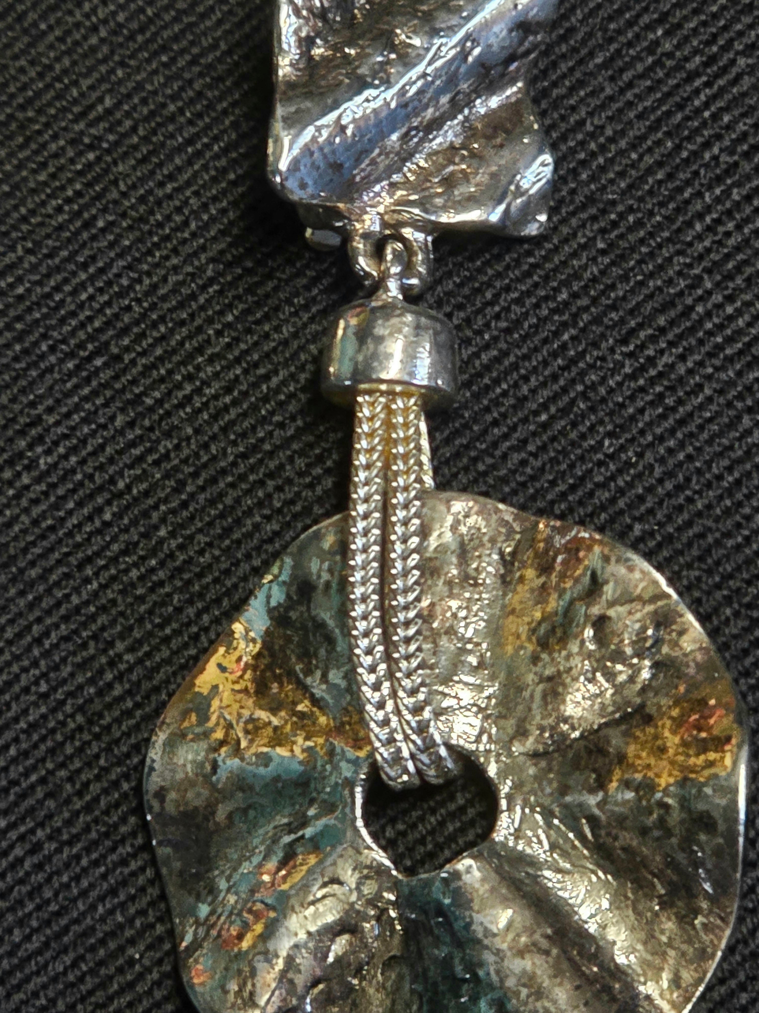 YSL clips d oreille métal argenté Y2K