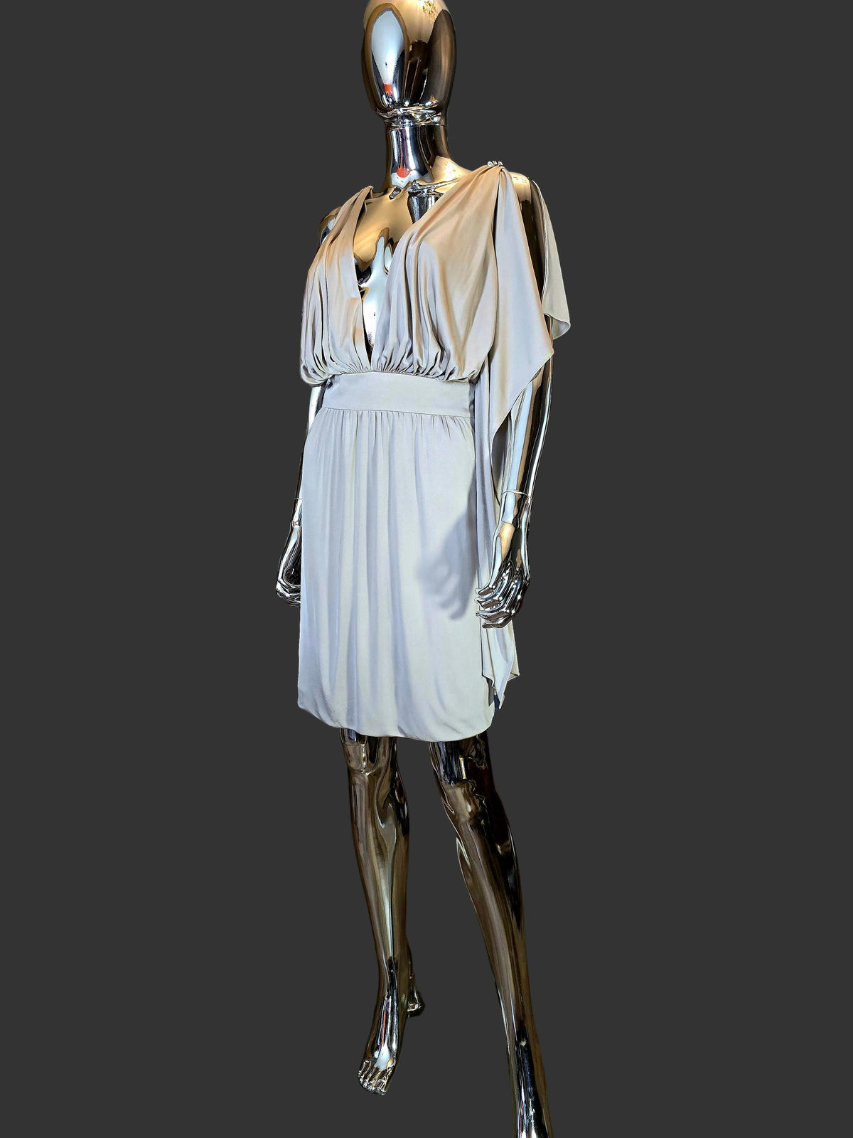 robe courte beige épaules nu Azzaro - L.F Lusso