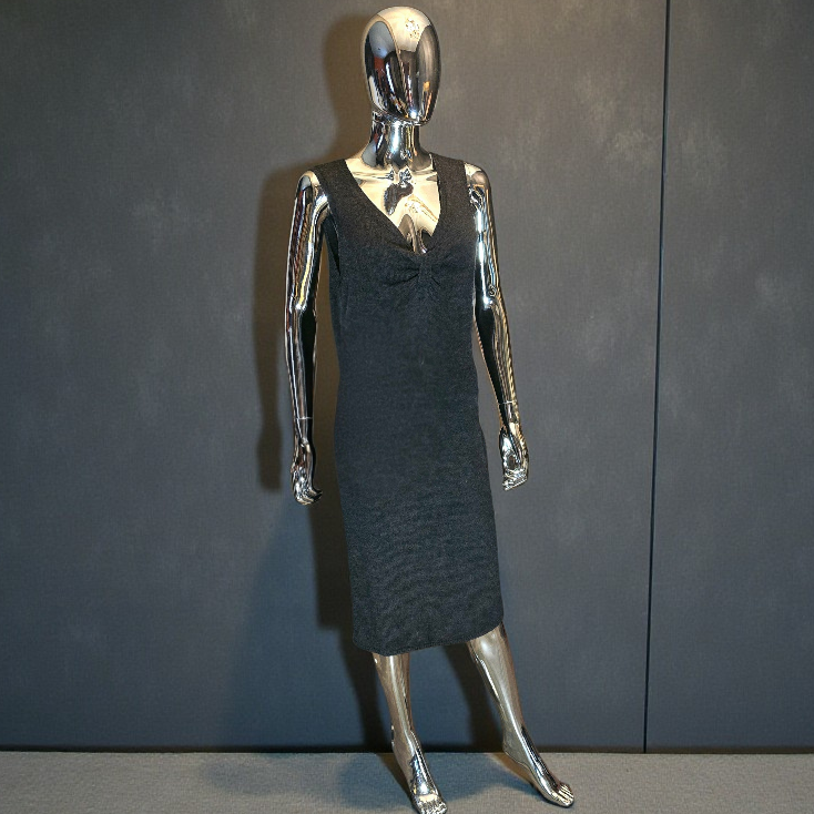 Dolce & Gabbana Robe Longue Grise en Laine T40