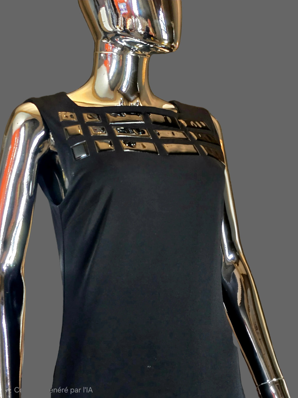 Robe noire plastron Paco Rabanne - L.F Lusso