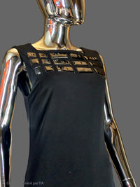 Robe noire plastron Paco Rabanne - L.F Lusso