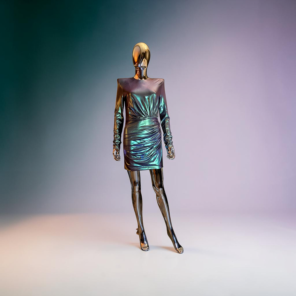 Robe courte verte métallisée Alexandre Vauthier - LF Lusso
