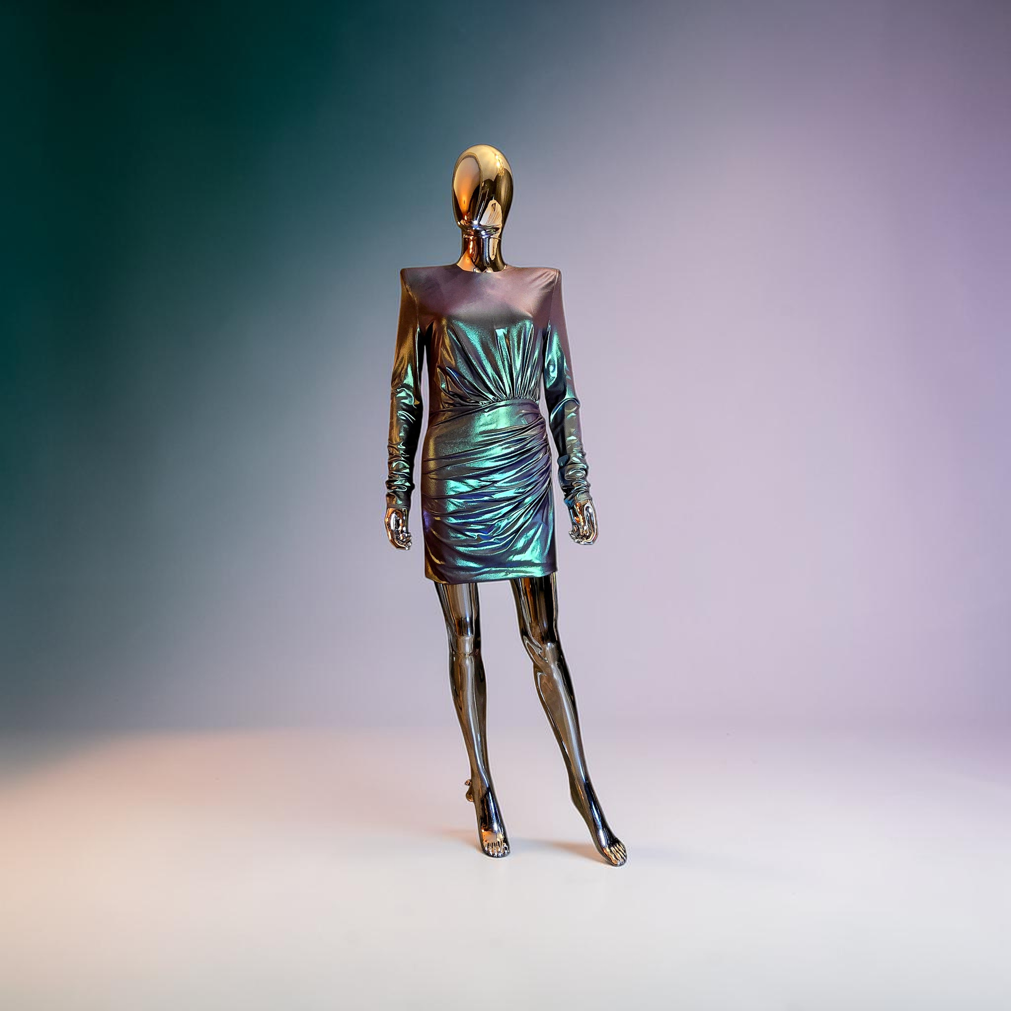 Robe courte verte métallisée Alexandre Vauthier - LF Lusso