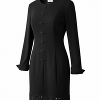 Valentino Miss V Black Asian Inspired Dress Size 38-40