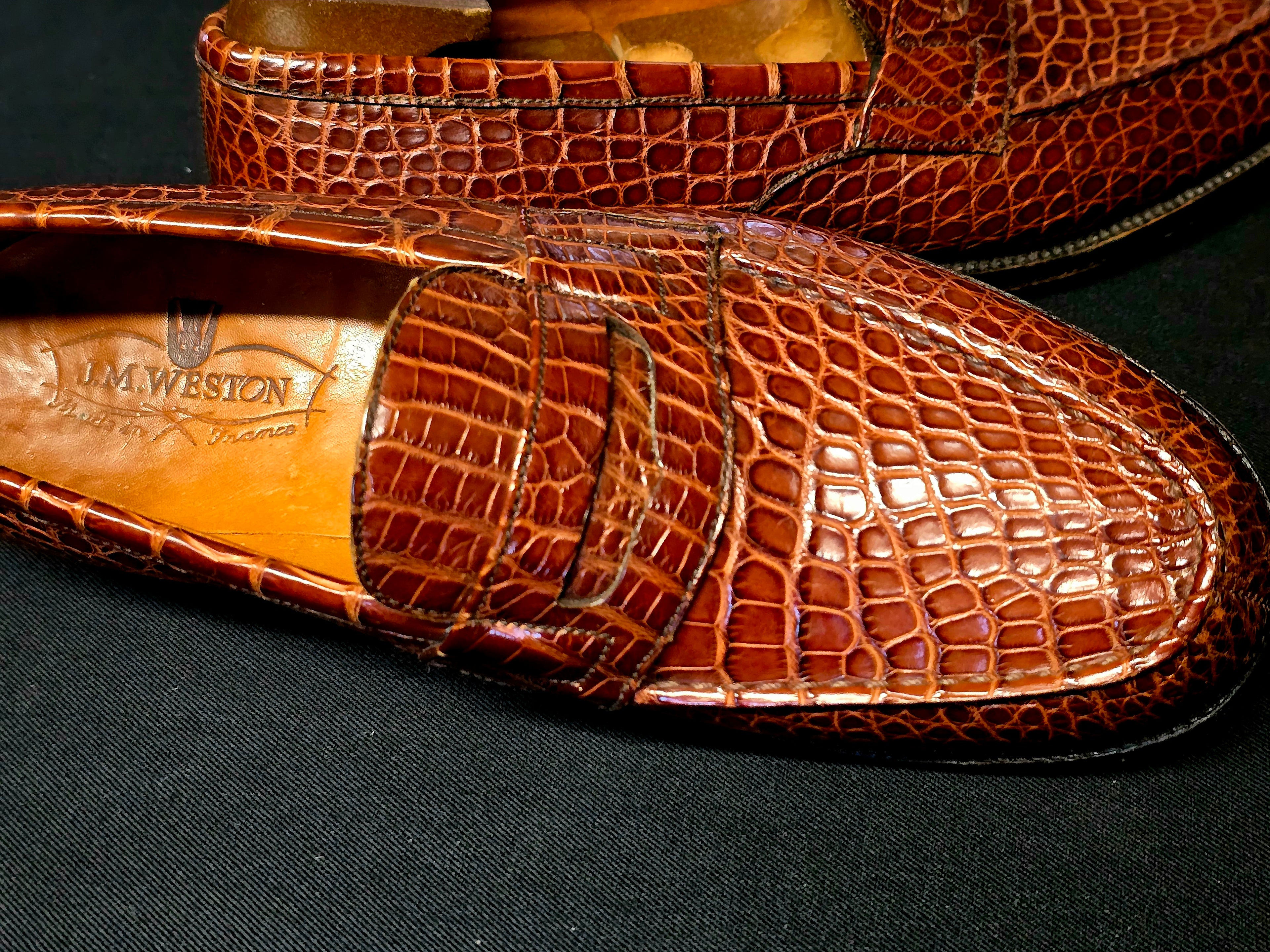 J.M.Weston mocassins en croco