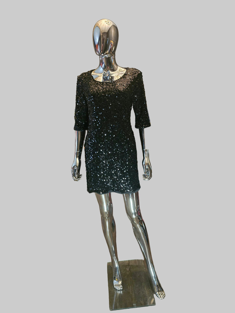 Dolce & Gabbana Black Sequin Evening Dress Size 38