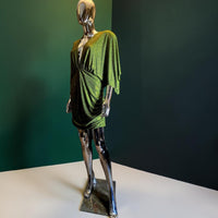 Alexandre Vauthier robe de soirée verte incrustée de cristaux neuve - L.F Lusso