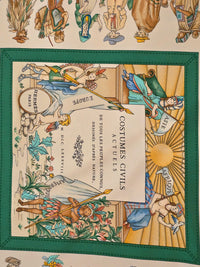 Hermès – Carré de Soie "Costumes Civils Actuels" 90×90 cm – 1995