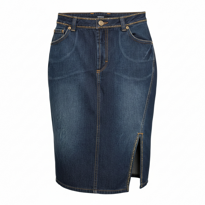 Versace jeans couture rhinestone denim skirt size38 pre-owned -
 L.F Lusso
