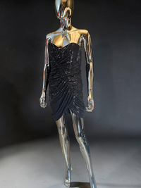 Alexandre Vauthier mini robe corset sequins noirs T44 - L.F Lusso