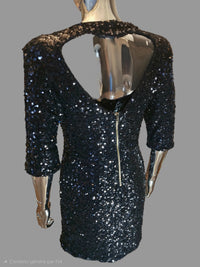Dolce & Gabbana Robe de Soirée Sequins Noirs T38