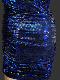 Alexandre Vauthier — Mini Robe Disco Sequins Bleu Électrique T38
