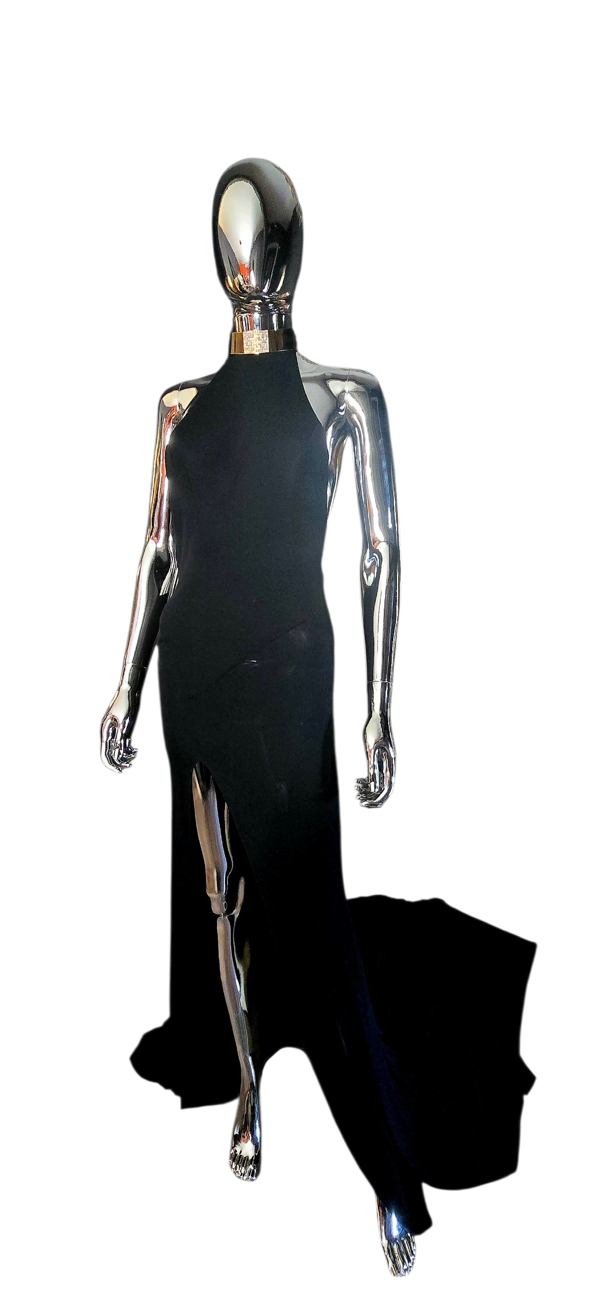 Alexandre Vauthier robe longue noire bijoux coup or - L.F Lusso