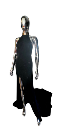 Alexandre Vauthier robe longue noire bijoux coup or - L.F Lusso