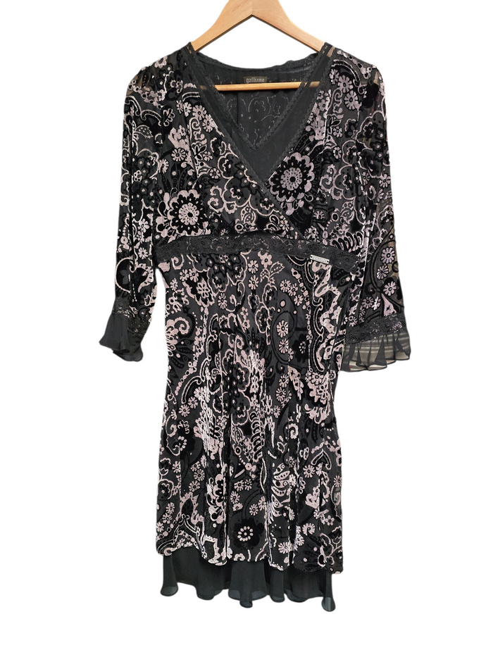 John Galliano tulle velvet dress size 38 vintage - L.F Lusso