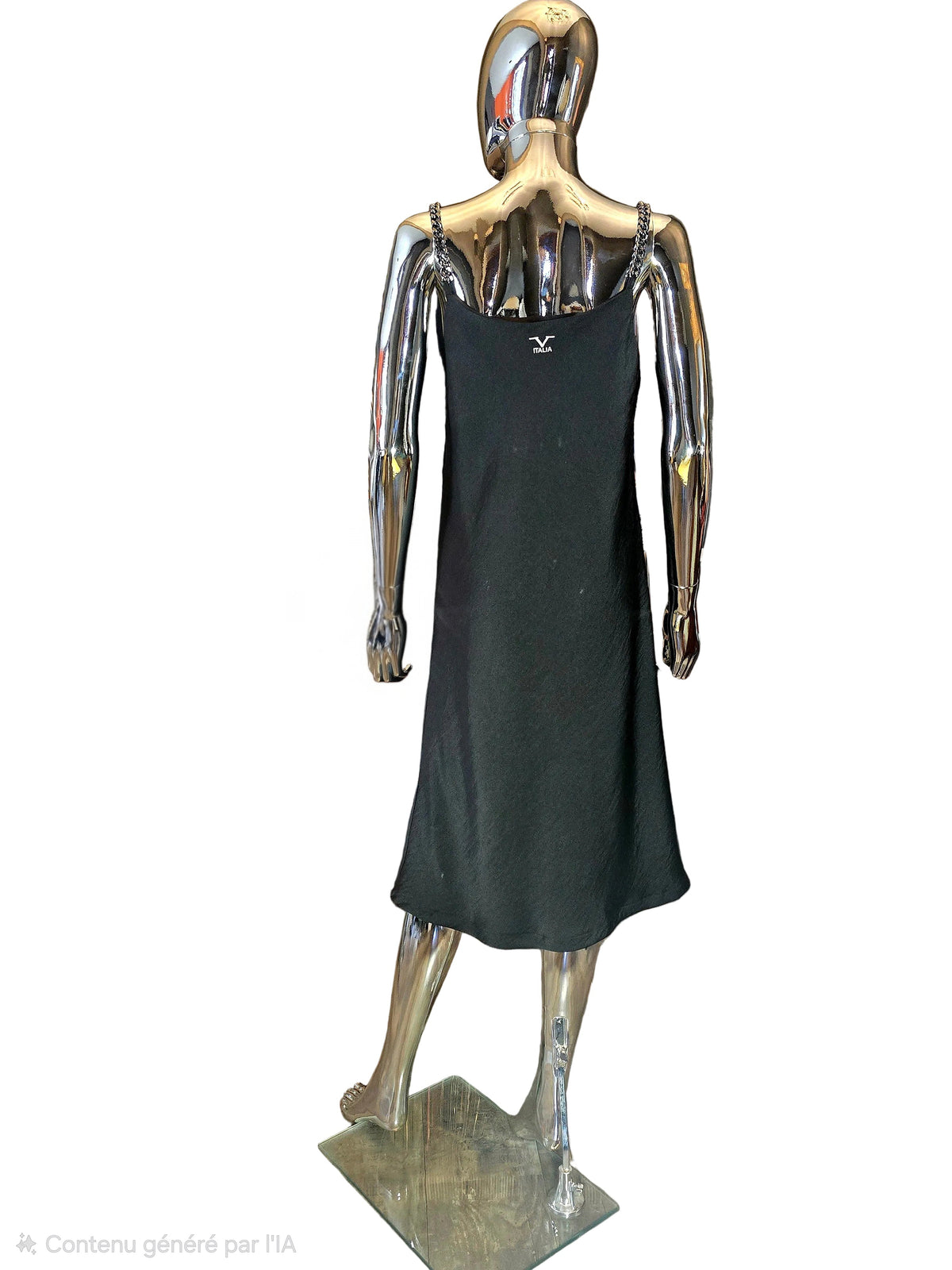 Versace black evening dress with chain straps size 40