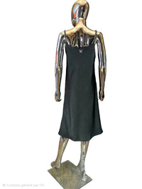 Versace black evening dress with chain straps size 40