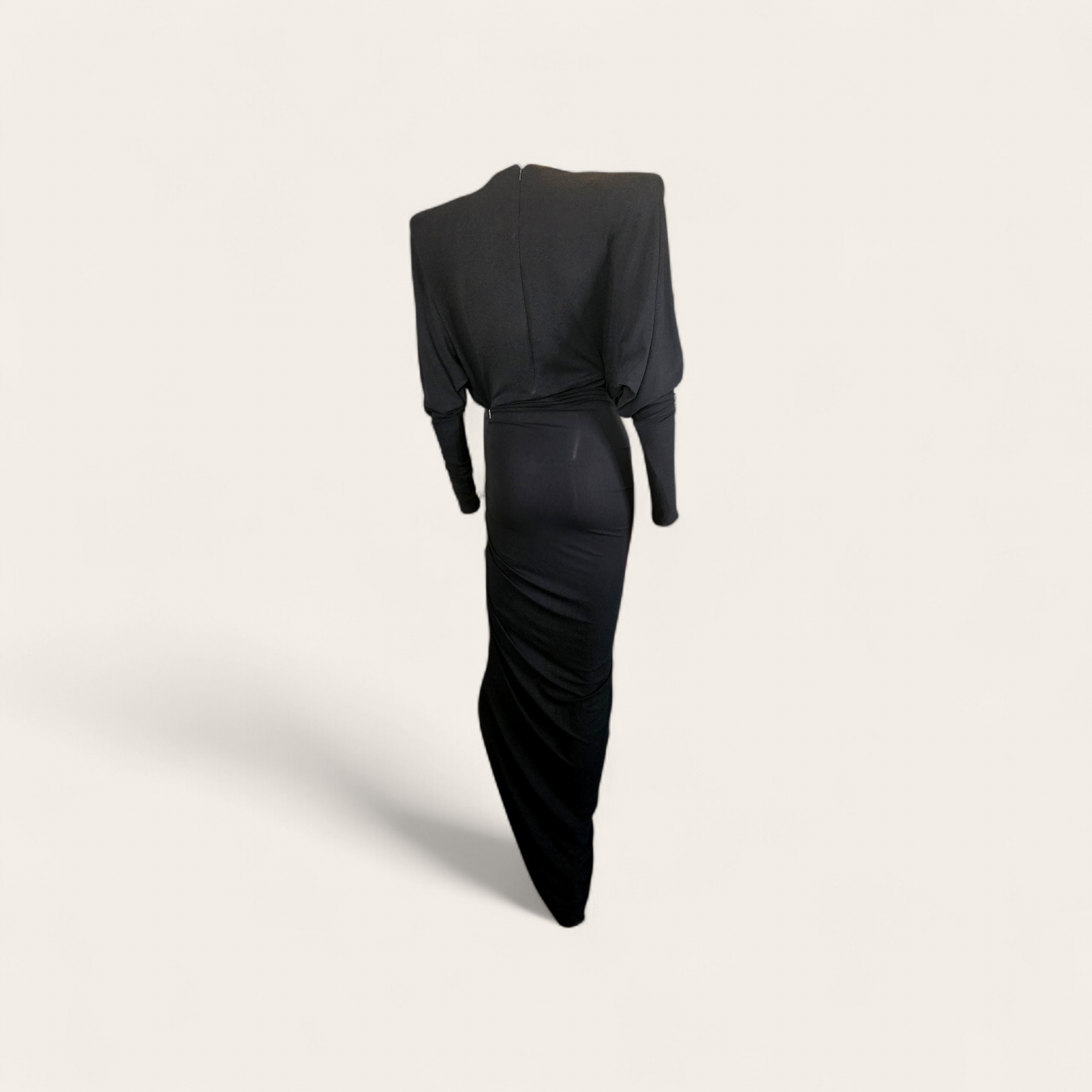 Alexandre vauthier robe longue drapée noire asymétrique T38 neuve