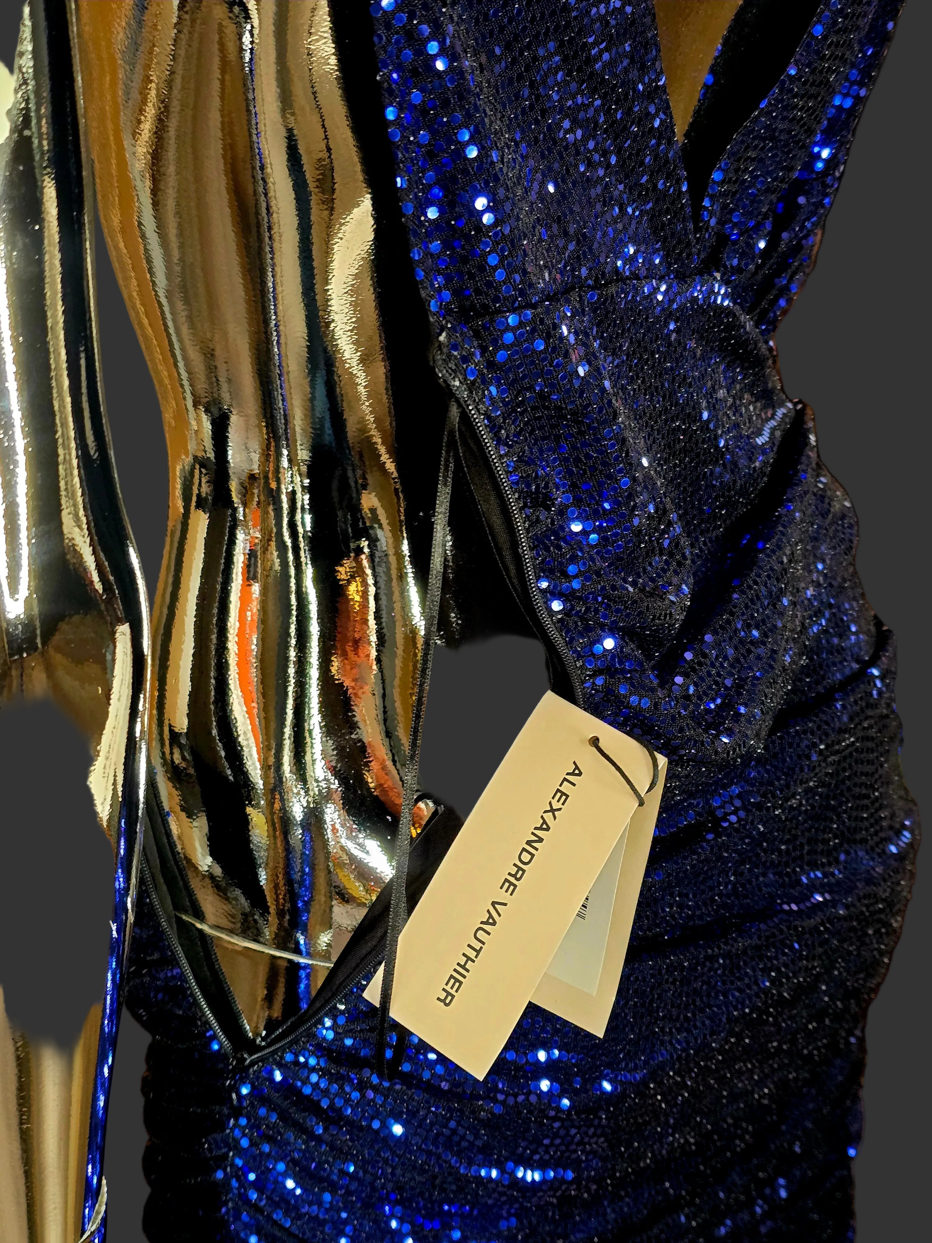 Alexandre Vauthier — Mini Robe Disco Sequins Bleu Électrique T38
