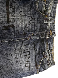 John Galliano Jupe Denim Graffitis T40