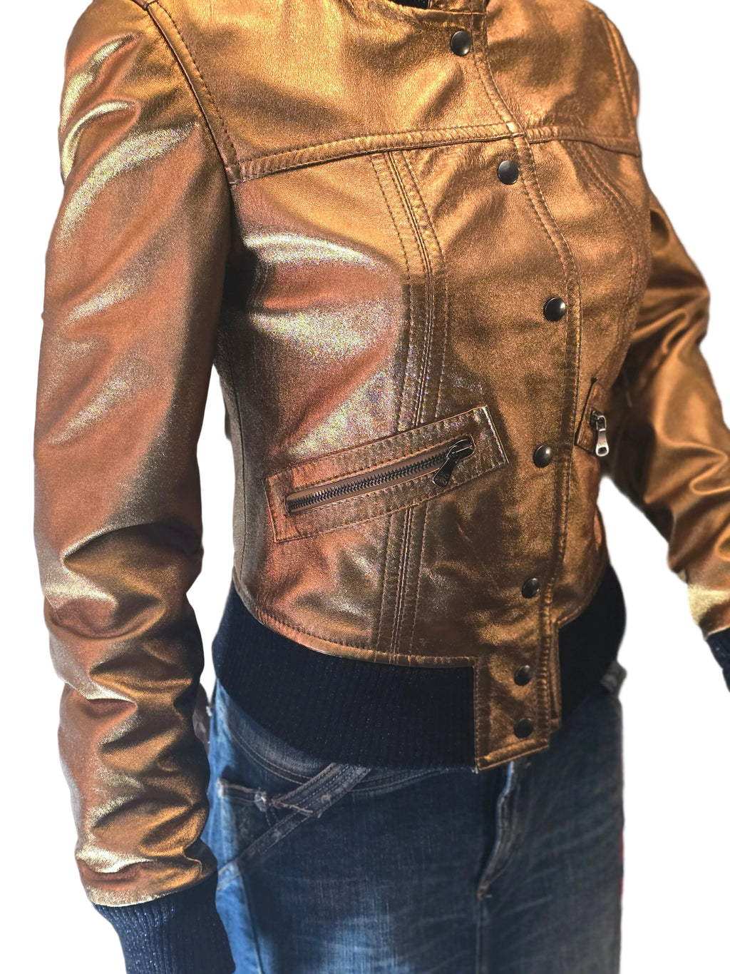 Dolce & Gabanna blouson cuir doré