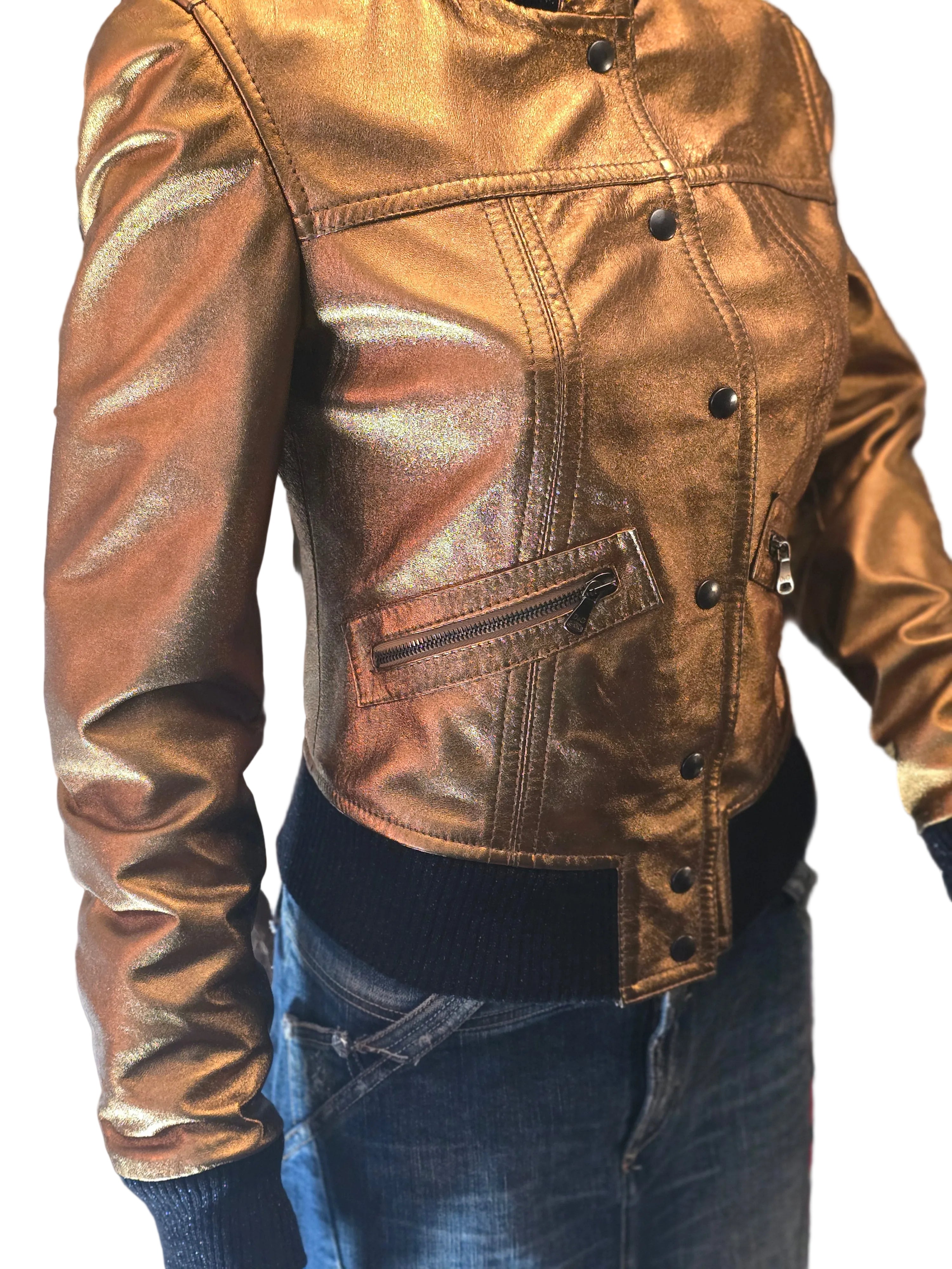 Dolce & Gabanna blouson cuir doré
