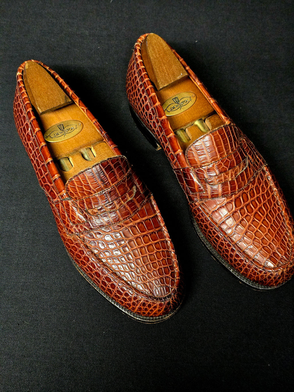 J.M.Weston mocassins en croco