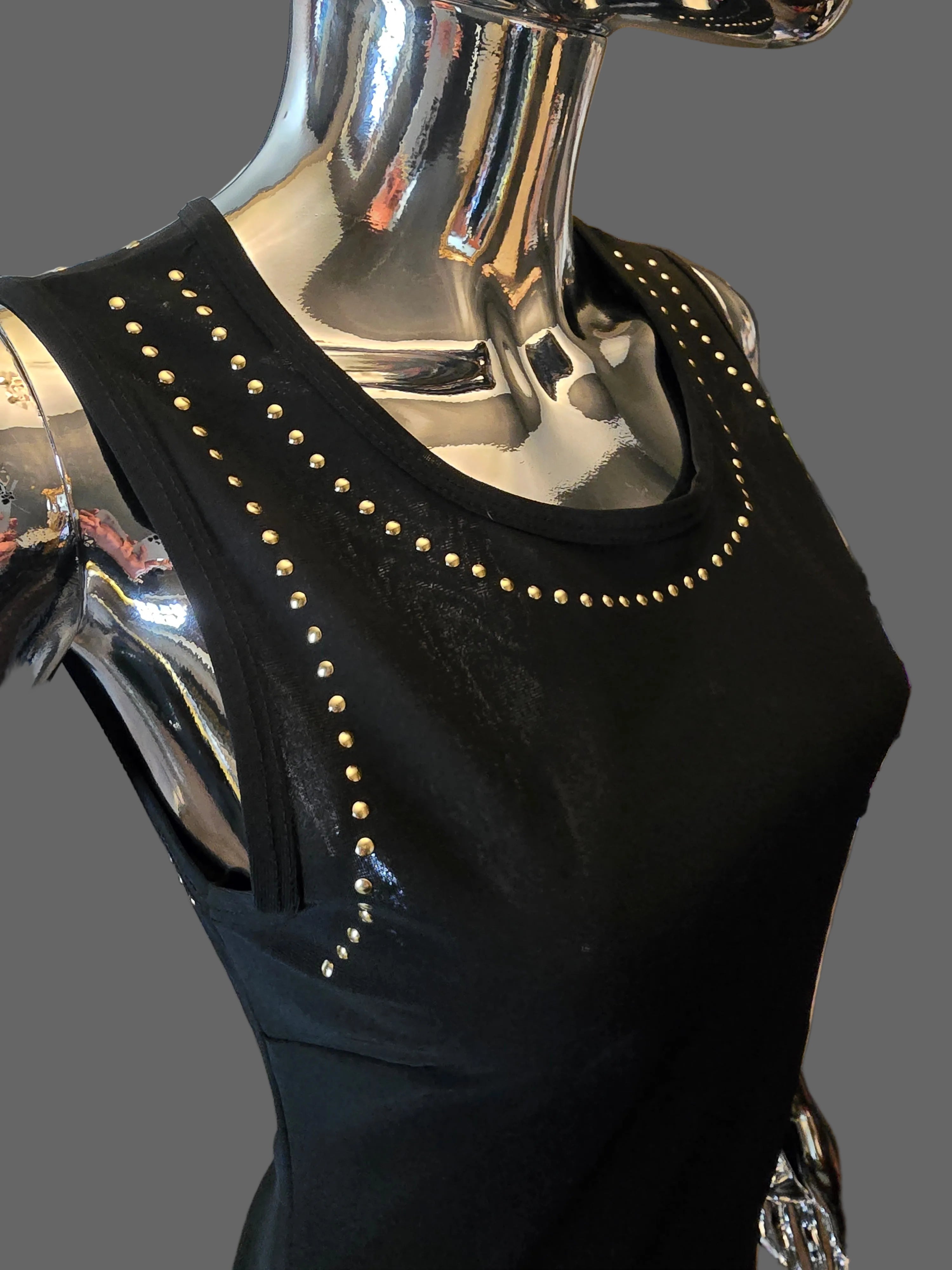 Robe noire clouée Paco Rabanne - L.F Lusso