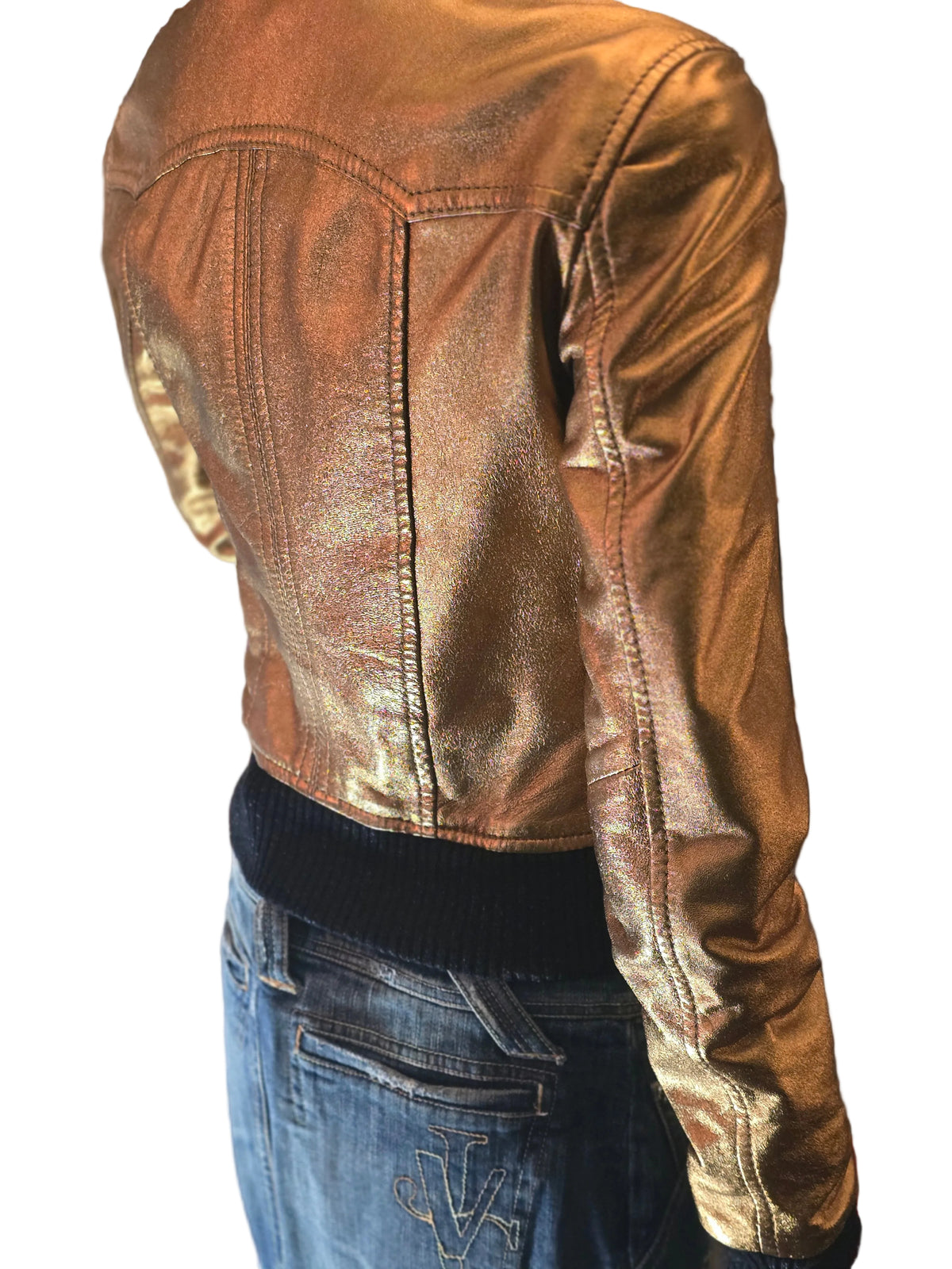 Blouson cuir doré Dolce & Gabbana - L.F Lusso