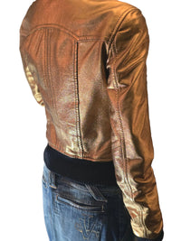 Blouson cuir doré Dolce & Gabbana - L.F Lusso