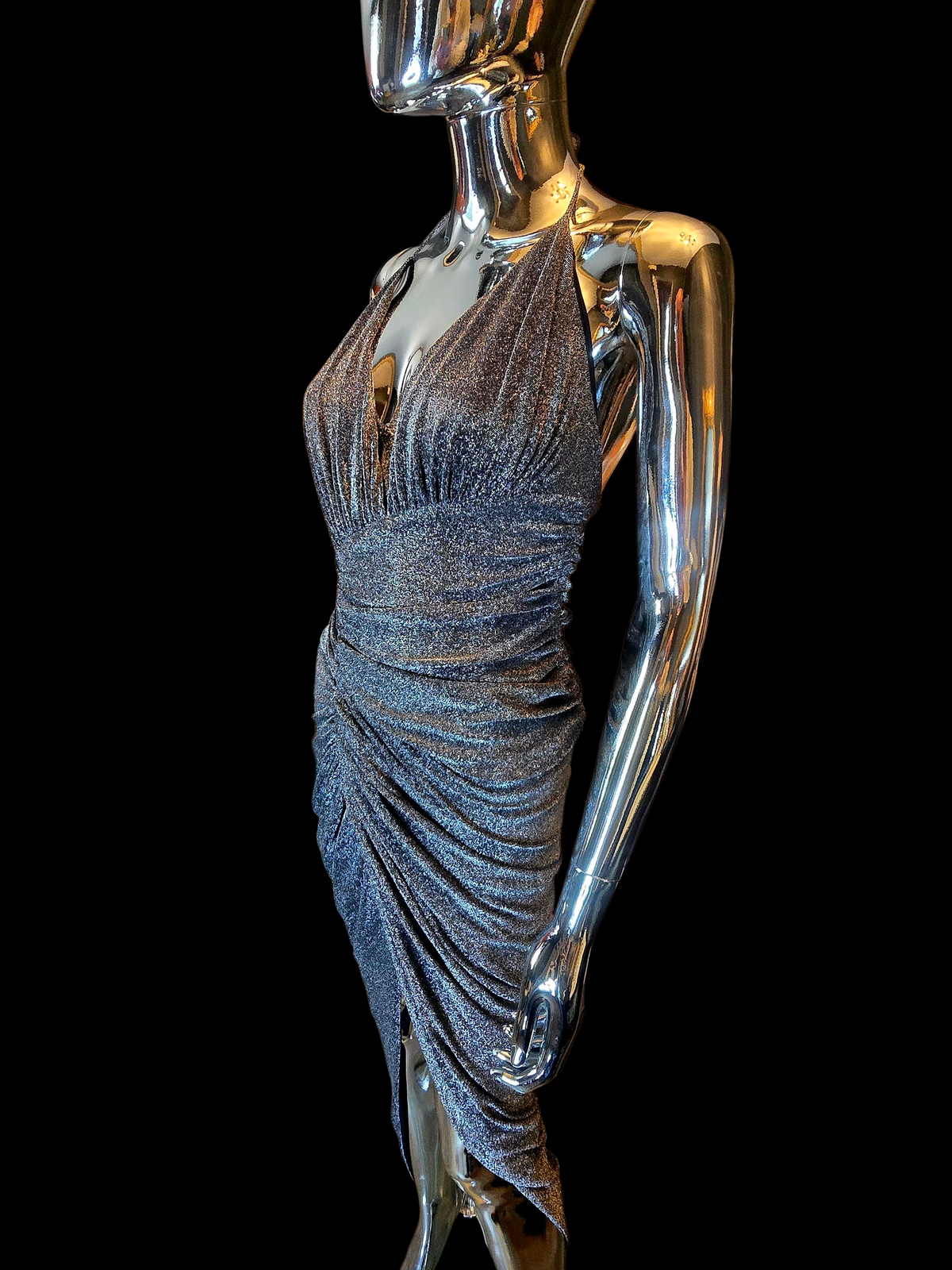 Alexandre Vauthier robe longue argentée T38 neuve - L.F Lusso